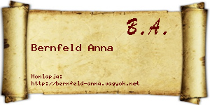Bernfeld Anna névjegykártya