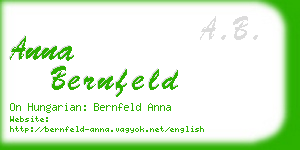 anna bernfeld business card